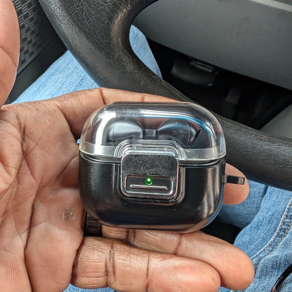 Samsung Silver and Black Wireless Earbuds - Picture 2 of 2